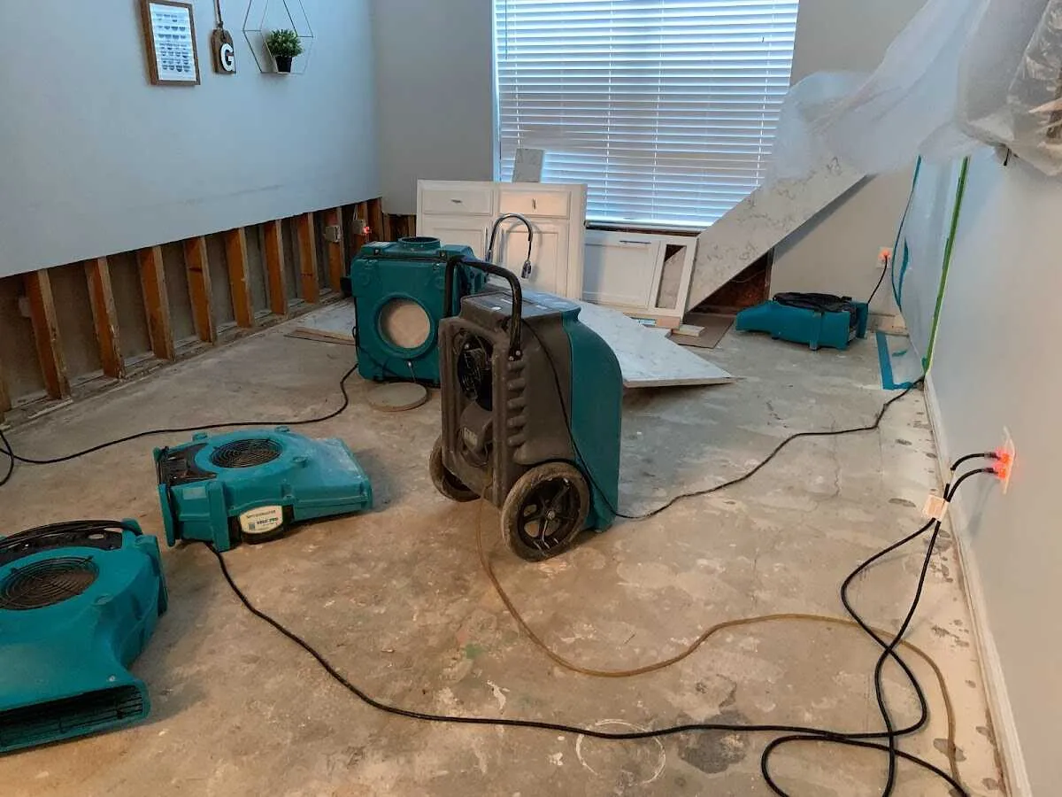 Dehumidifier in flood-cut room for Water Extraction & Removal in Terre Haute